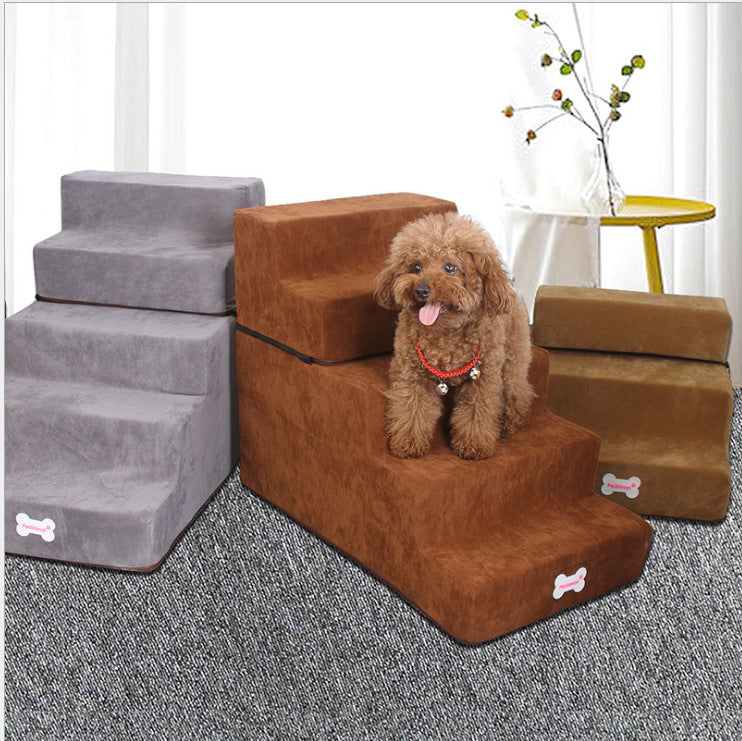 3-Step Pet Stairs For Cats And Dogs Bed Access